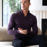 Oxbridge 1/4 Zip Jumper - Plum