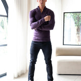 Oxbridge 1/4 Zip Jumper - Plum