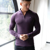 Oxbridge 1/4 Zip Jumper - Plum
