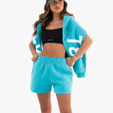Isabel Jogger Shorts - Aqua
