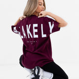 Isabel Oversized T-Shirt - Burgundy