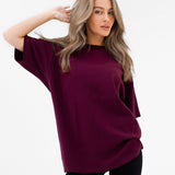 Isabel Oversized T-Shirt - Burgundy