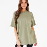 Isabel Oversized T-Shirt - Warm Olive