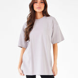 Isabel Oversized T-Shirt - Pebble