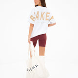 Isabel Oversized T-Shirt - White & Light Tan