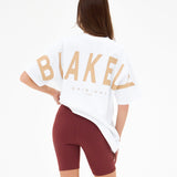 Isabel Oversized T-Shirt - White & Light Tan