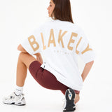 Isabel Oversized T-Shirt - White & Light Tan
