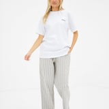 Pia Peach Oversized T-Shirt - White