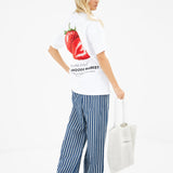 Sienna Strawberry Oversized T-Shirt - White