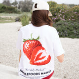 Sienna Strawberry Oversized T-Shirt - White