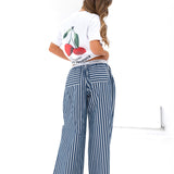 Callie Cherry Oversized T-Shirt - White