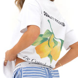 Lia Lemon Oversized T-Shirt - White