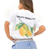 Lia Lemon Oversized T-Shirt - White