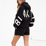 Isabel Hoodie & Jogger Shorts Set - Black