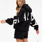 Isabel Hoodie & Jogger Shorts Set - Black