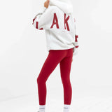 Isabel Oversized Hoodie - Marl White & Cherry Red