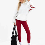 Isabel Oversized Hoodie - Marl White & Cherry Red