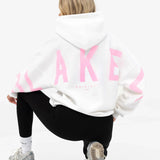 Isabel Oversized Hoodie - Flat White & Powder Pink