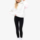 Isabel Oversized Hoodie - Flat White & Powder Pink