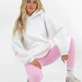 Isabel Oversized Hoodie - Flat White & Powder Pink