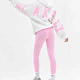 Isabel Oversized Hoodie - Flat White & Powder Pink