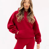 Isabel Oversized Hoodie - Cherry Red