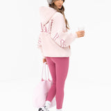 Varsity Isabel Oversized Hoodie - Ballet Pink