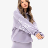 Varsity Isabel Oversized Hoodie - Washed Lilac