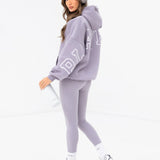 Varsity Isabel Oversized Hoodie - Washed Lilac