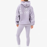 Varsity Isabel Oversized Hoodie - Washed Lilac