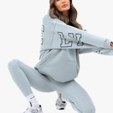 Varsity Isabel Oversized Hoodie - Mineral Blue