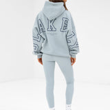 Varsity Isabel Oversized Hoodie - Mineral Blue