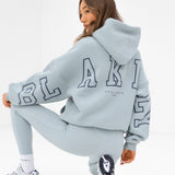 Varsity Isabel Oversized Hoodie - Mineral Blue