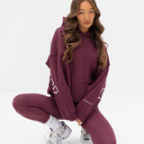 Varsity Isabel Oversized Hoodie - Old Burgundy