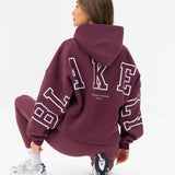 Varsity Isabel Oversized Hoodie - Old Burgundy