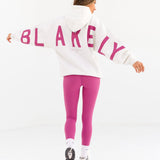 Isabel Oversized Hoodie - Marl White & Pink