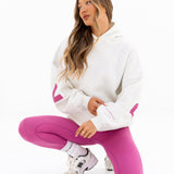 Isabel Oversized Hoodie - Marl White & Pink