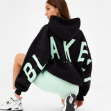 Isabel Oversized Hoodie - Black & Pastel Green