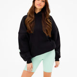 Isabel Oversized Hoodie - Black & Pastel Green