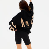 Isabel Oversized Hoodie - Black & Light Tan