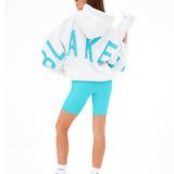 Isabel Oversized Hoodie - Marl White & Aqua
