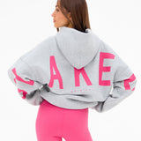 Isabel Oversized Hoodie - Marl Grey & Bold Pink