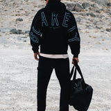 Embroidered Idris Oversized Hoodie - Electric Blue