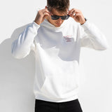 Monaco Relaxed Hoodie - White & Red