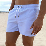 Striped Swim Shorts - Light Blue