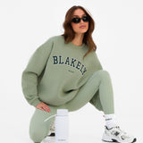 Varsity Oversized Jumper - Light Green