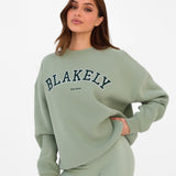 Varsity Oversized Jumper - Light Green
