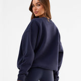 Varsity Oversized Jumper - True Navy & Vintage Pink