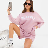 Varsity Oversized Jumper - Vintage Pink