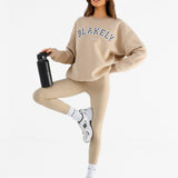 Varsity Oversized Jumper - Tan